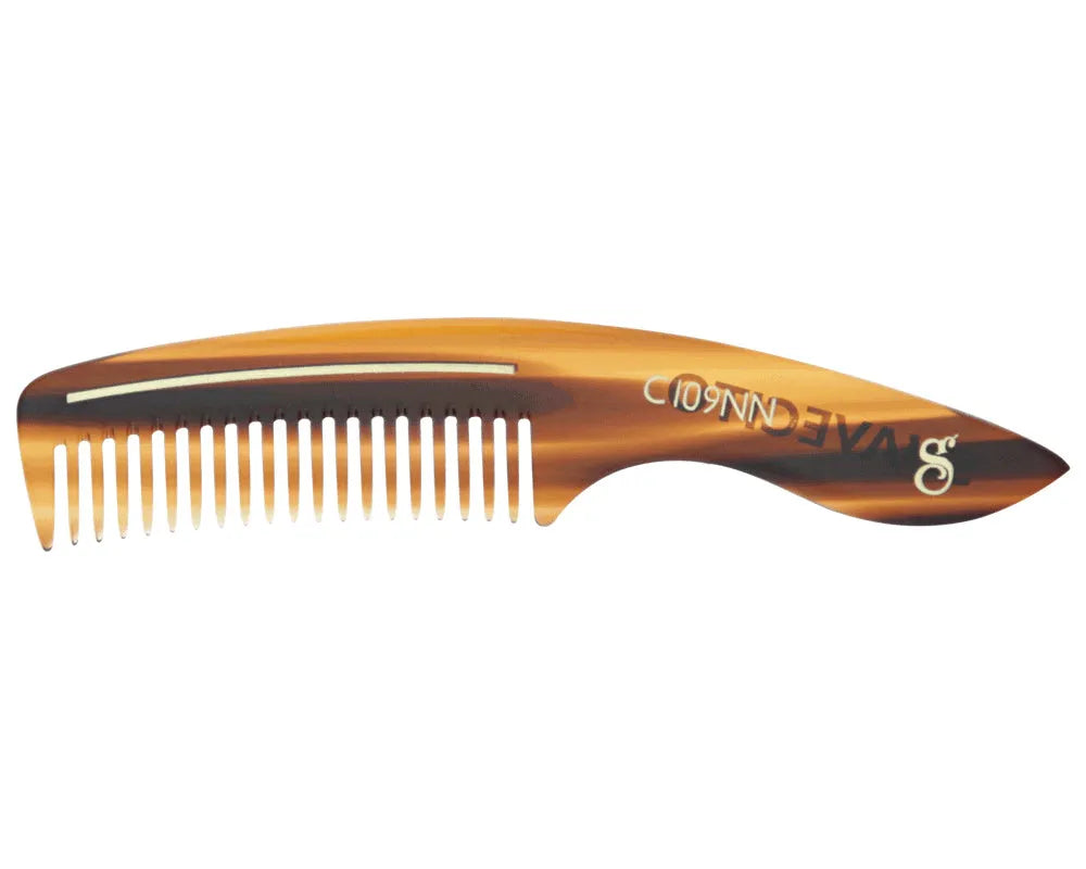 Deluxe Handle Beard Comb - Amber