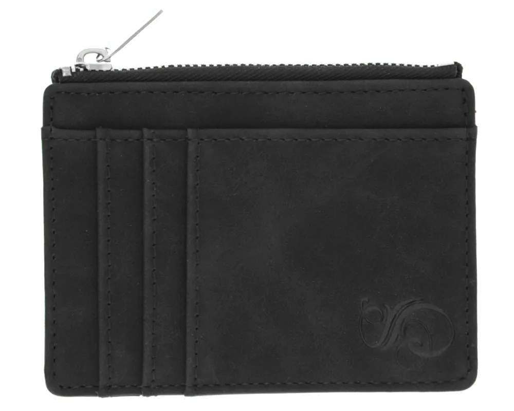 Zipper Card Holder Wallet - Black