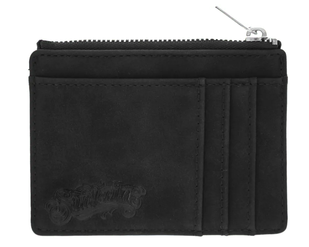 Zipper Card Holder Wallet - Black